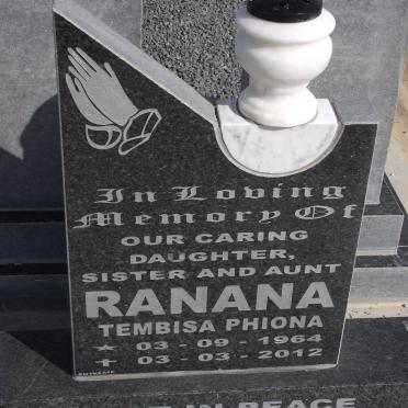 RANANA Tembisa Phiona 1964-2012