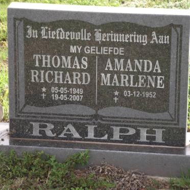RALPH Thomas Richard 1949-2007 &amp; Amanda Marlene 1952-