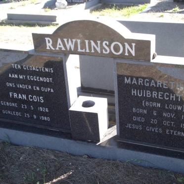 RAWLINSON Francois 1926-1980 &amp; Margaretha Huibrecht LOUW 1930-1987
