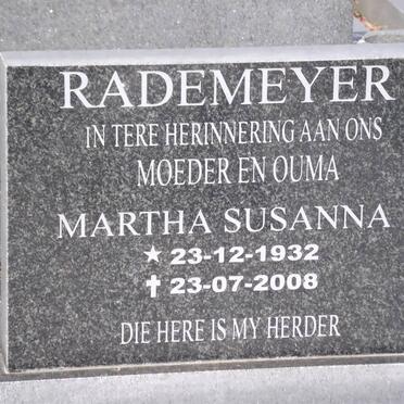RADEMEYER Martha Susanna 1932-2008