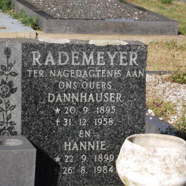 RADEMEYER Dannhauser 1895-1958 &amp; Hannie 1899-1984