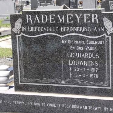 RADEMEYER Gerhardus Louwrens 1917-1978