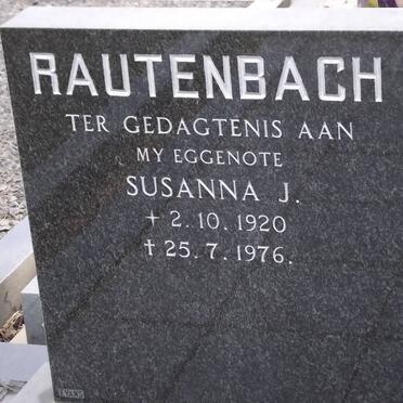 RAUTENBACH Susanna J. 1920-1976