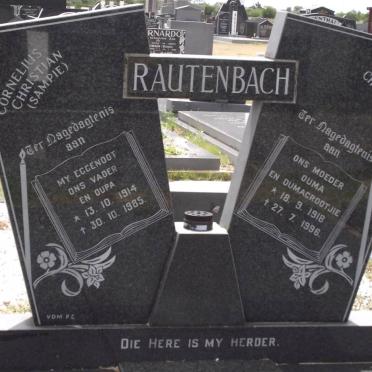 RAUTENBACH Cornelius Christian 1914-1985 &amp; Johanna Christina 1918-1996