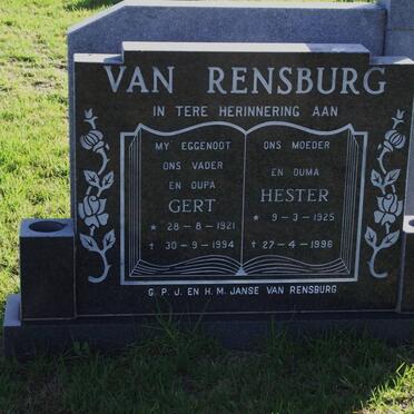 RENSBURG G.P.J., van 1921-1994 &amp; H.M. 1925-1996