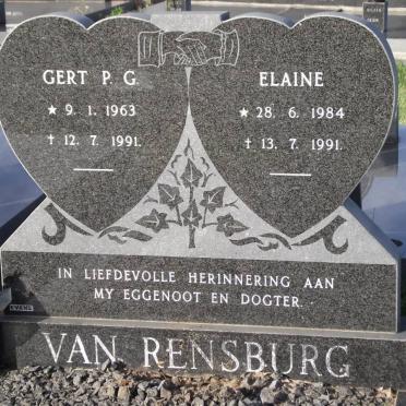 RENSBURG Gert P.G., van 1963-1991 :: RENSBURG Elaine, van 1984-1991