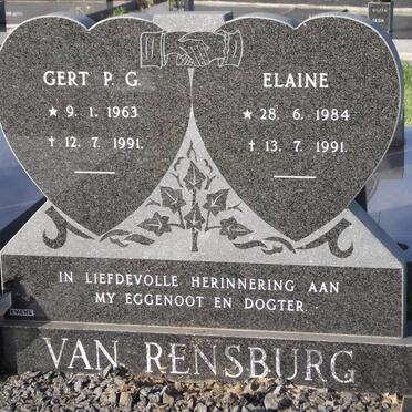 RENSBURG Gert P.G., van 1963-1991 :: RENSBURG Elaine, van 1984-1991
