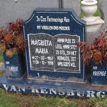 RENSBURG Magrieta Maria, van 1957-1998