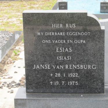 RENSBURG Esias, janse van 1922-1975