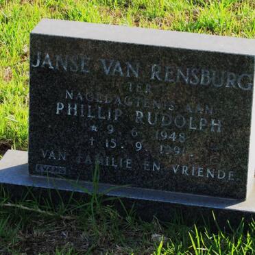 RENSBURG Phillip Rudolph, janse van 1948-1991