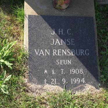 RENSBURG J.H.C., janse van 1908-1994