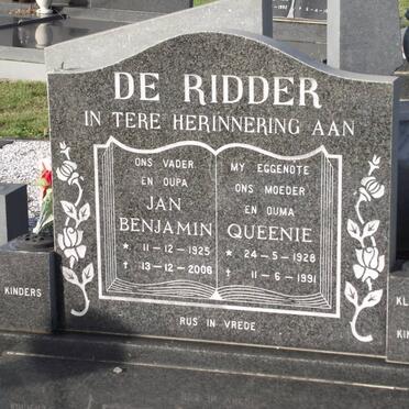 RIDDER Jan Benjamin, de 1925-2006 &amp; Queenie 1928-1991