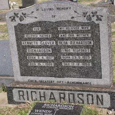 RICHARDSON Kenneth Glover 1907-1968 &amp; Hilda BEDFORD 1903-1958