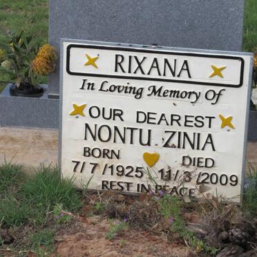 RIXANA Nontu Zinia 1925-2009