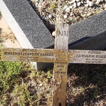 RIEDER Maria Elizabeth 1902-1974 &amp; Edward 1902-1985