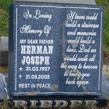 RIEDER Herman Joseph 1927-2002