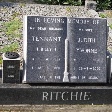 RITCHIE Tennant 1937-1991 &amp; Judith Yvonne 1938-2000