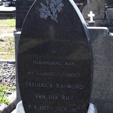RIET Frederick Raymond, van der 1927-1967