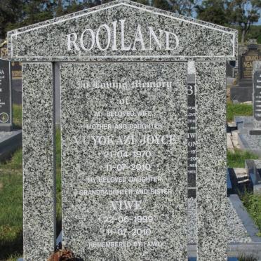 ROOILAND Vuyokazi Joyce 1970-2010 :: ROOILAND Viwe 1999-2010