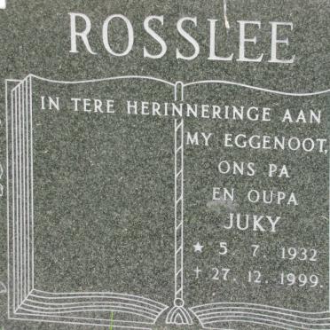 ROSSLEE Johannes Jurgens 1932-1999