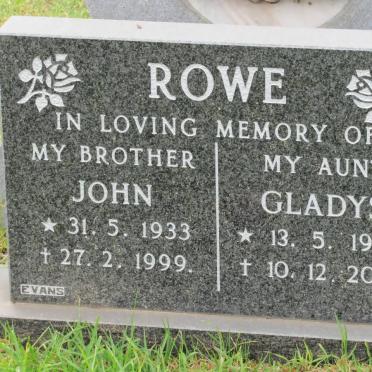 ROWE John 1933-1999 &amp; Gladys 1932-2005