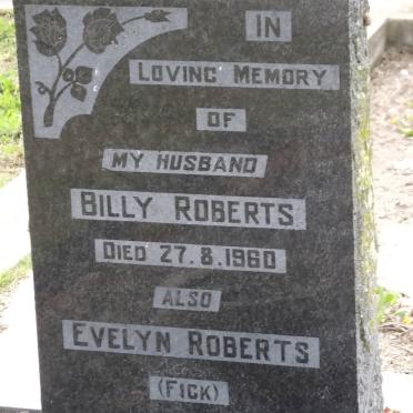 ROBERTS Billy -1960 &amp; Evelyn FICK -1975