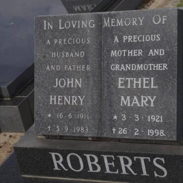 ROBERTS John Henry 1911-1983 &amp; Ethel Mary 1921-1998