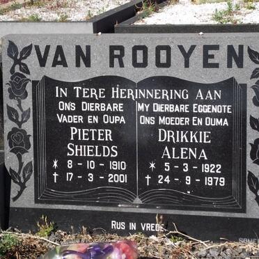 ROOYEN Pieter Shields, van 1910-2001 &amp; Drikkie Alena 1922-1979