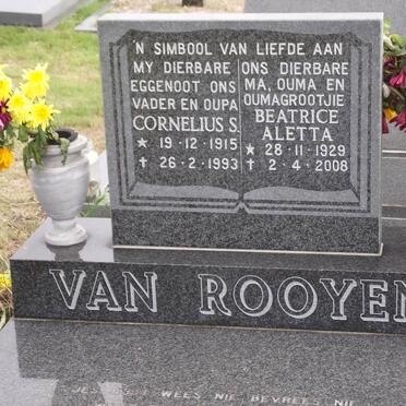 ROOYEN Cornelius S., van 1915-1993 &amp; Beatrice Aletta 1929-2008