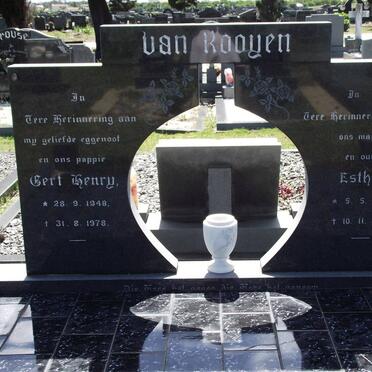 ROOYEN Gert Henry, van 1948-1978 &amp; C. Esther 1940-1988