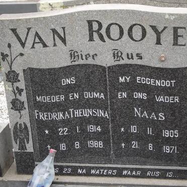 ROOYEN I.W., van 1905-1971 &amp; Fredrika Theunsina 1914-1988