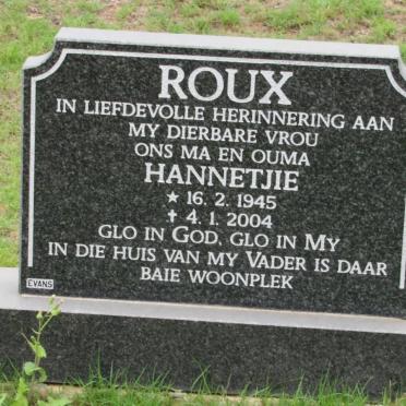 ROUX Johanna Elizabeth 1945-2004