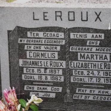 ROUX Cornelis Johannes, le 1897-1962 &amp; Martha Elizabeth 1901-1981