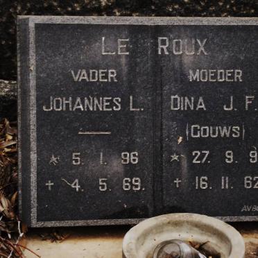 ROUX Johannes L., le 1896-1969 &amp; Dina J.F. GOUWS 1894-1962