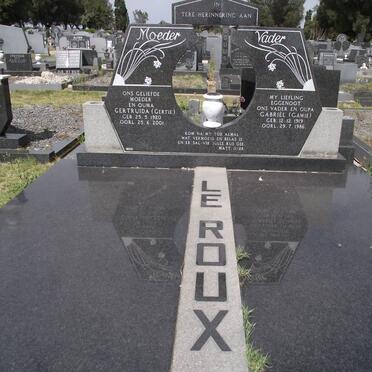 ROUX Gabriel, le 1919-1986 &amp; Gertruida 1920-2001