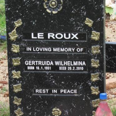 ROUX Gertruida Wilhelmina, le 1951-2010