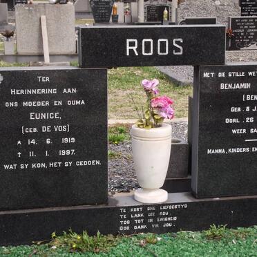 ROOS Benjamin Stephanus 1912-1969 &amp; Eunice DE VOS 1919-1997