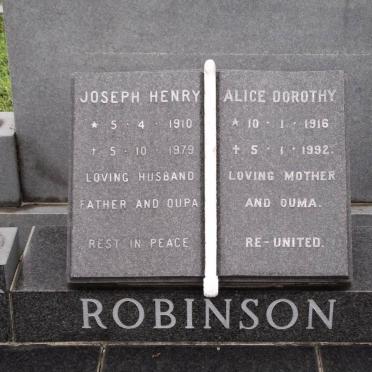 ROBINSON Joseph Henry 1910-1979 &amp; Alice Dorothy 1916-1992