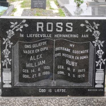 ROSS Alex William 1901-1980 &amp; Ruby 1925-1970