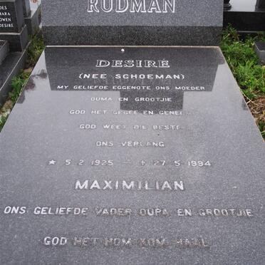 RUDMAN Maximilian 1925-2008 &amp; Desiré SCHOEMAN 1925-1994