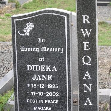 RWEQANA Dideka Jane 1925-2002