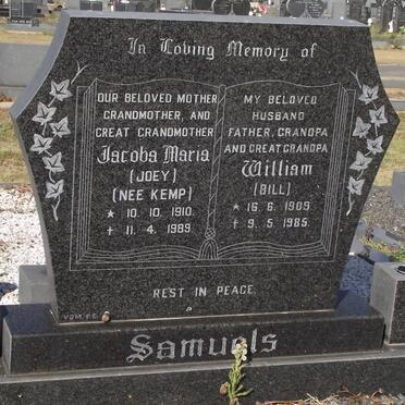 SAMUELS William 1909-1985 &amp; Jacoba Maria KEMP 1910-1989