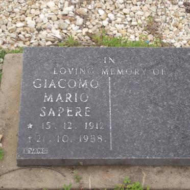 SAPERE Giacomo Mario 1912-1988