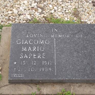 SAPERE Giacomo Mario 1912-1988
