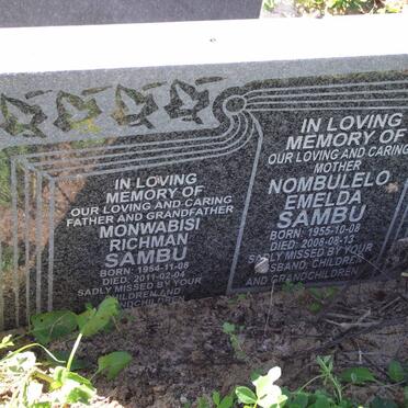 SAMBU Monwabisi Richman 1954-2011 &amp; Nombulelo Emelda 1955-2008