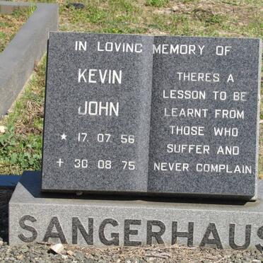 SANGERHAUS Kevin John 1956-1975