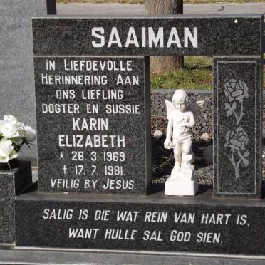 SAAIMAN Karin Elizabeth 1969-1981