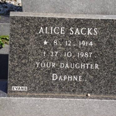 SACKS Alice 1914-1987