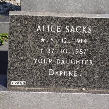 SACKS Alice 1914-1987