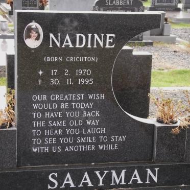 SAAYMAN Nadine nee CRICHTON 1970-1995